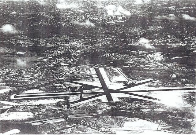 Historic aerial view of Greenville Downtown Airport